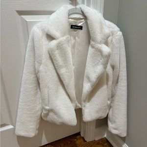 White fur jacket
